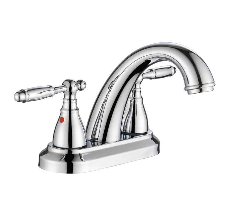 Robinet de set à double poignée à double poignée de 4 pouces robinet de salle de bain chromé