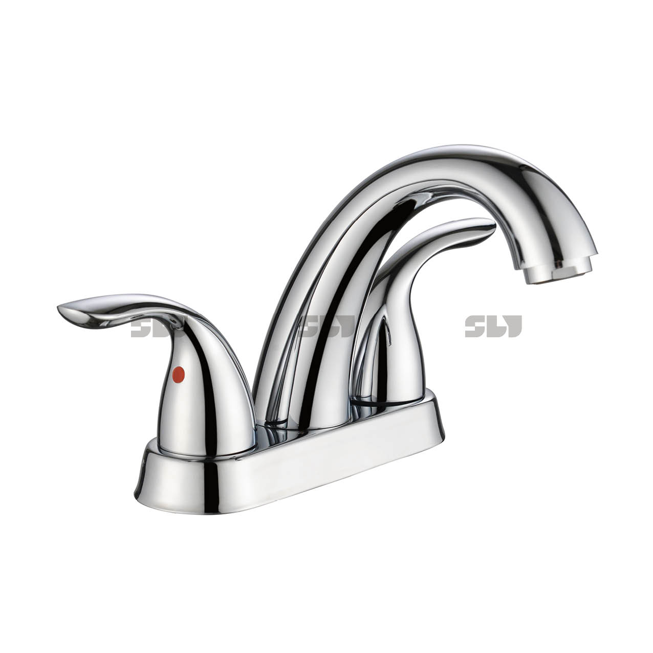 Robinet monétaire sournois à double poignée Deck Mount Gold Basin Robinet Salle de bain Évier de 4 pouces