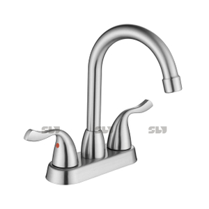 SLY Lavabo de salle de bain 2 poignées Bec d'eau chaude et froide Mitigeur d'évier