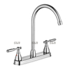 Robinet de lavabo de cuisine à eau de cuisine à eau de deux pouces sournois.