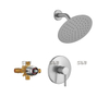 Robinet de douche de luxe sournois Set en laiton mélangeur de douche de bain dissimulé Chrome