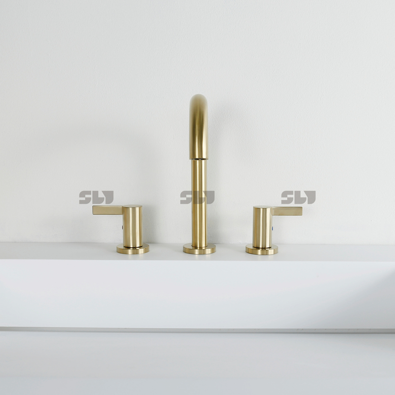 Tapis de lavabo de robinet de salle de bain à double poignée 304 de haute qualité 3 trous à double poignée