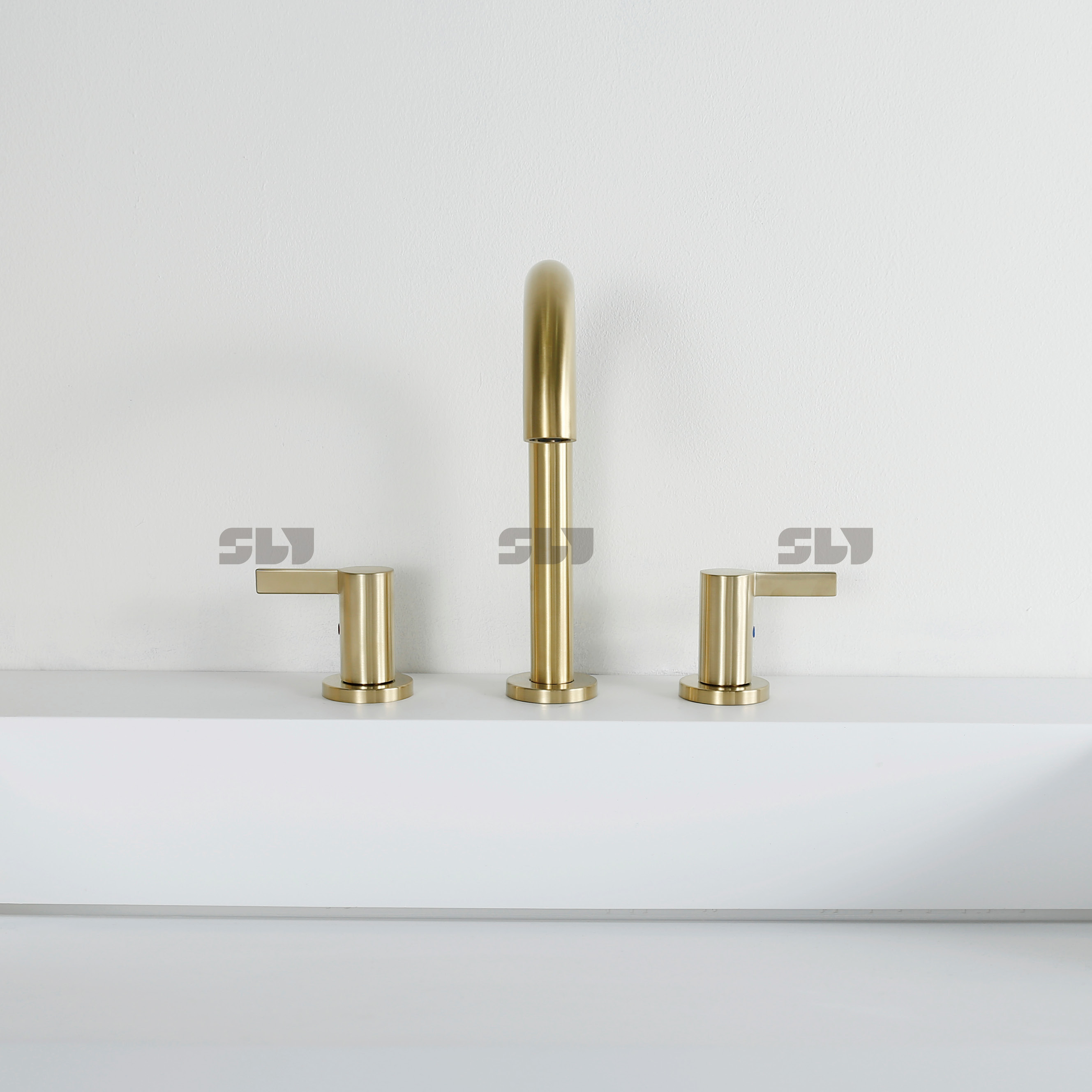 Tapis de lavabo de robinet de salle de bain à double poignée 304 de haute qualité 3 trous à double poignée