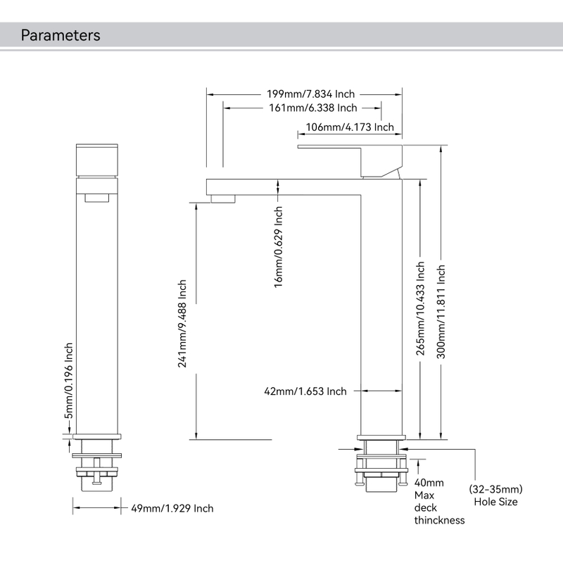 Robinet de bassin simple de meilleure qualité noire de meilleure qualité Bathoir de la salle de bain