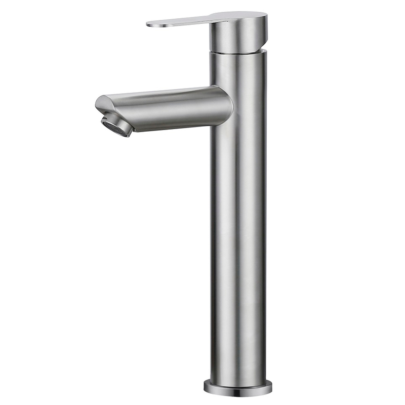 Robinet de salle de bain monothérapie nickel brossé sournois