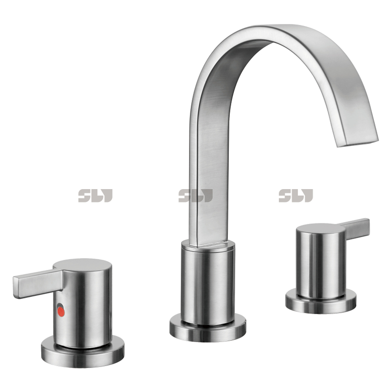 Sly China Fournisseur Luxury Brossed Gold Basin Basin Taps Robinet de salle de bain répandu