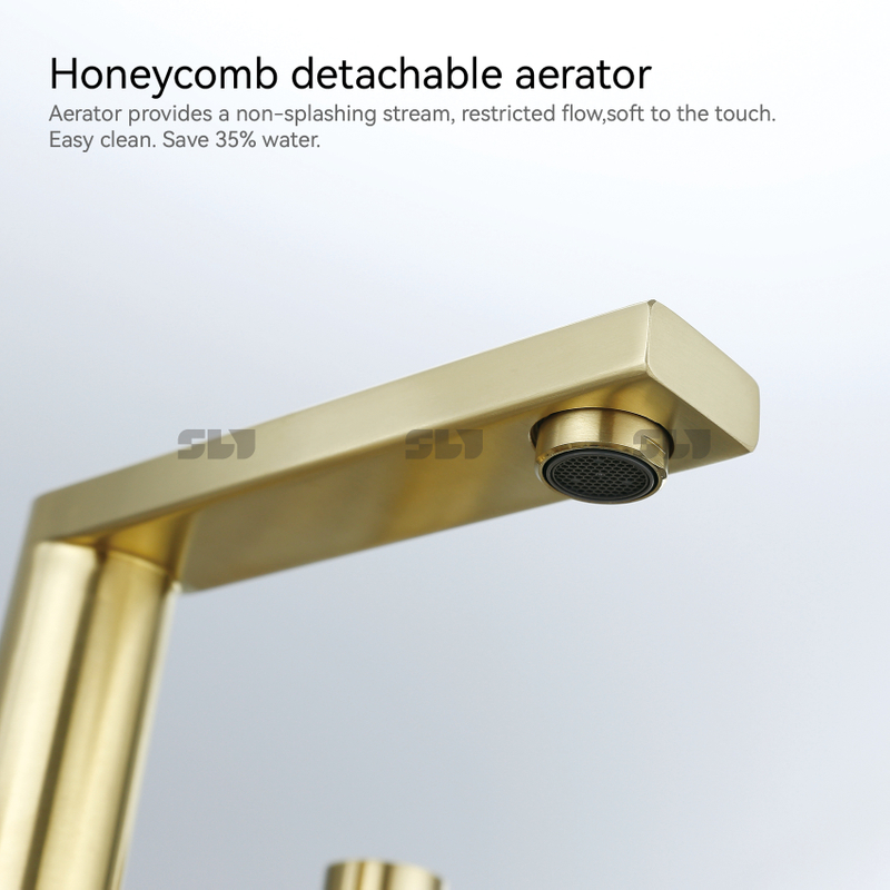 Robinet à double poignée en argent en acier inoxydable sournois