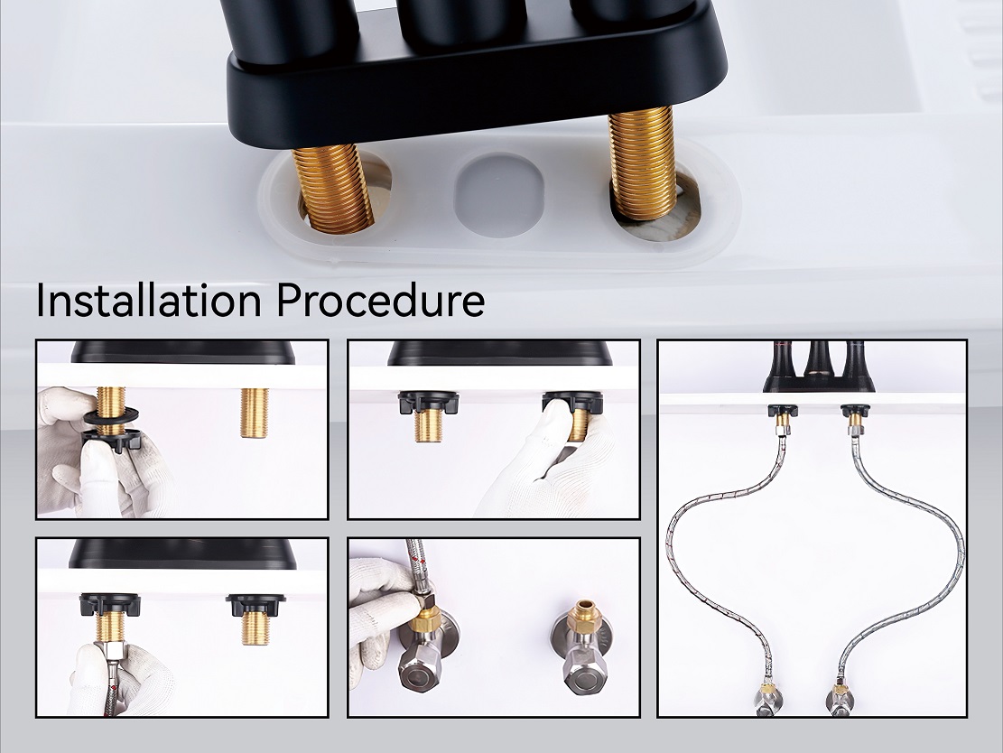 Robinet de salle de bain &agrave; 3 trous 