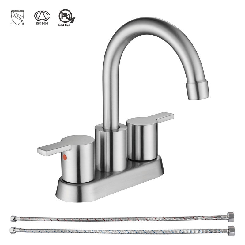 Nickel brossé en laiton un trou de cascade de cascade à un trou de bains à robinet de salle de bain simple robinet de bassin