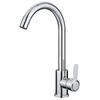 Robinet d'évier de cuisine chromée mono-trous moderne robinets de cuisine à eau froide chaude