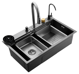 Évier de métall à pistolet brossé de haute qualité de haute qualité pour un puits de bol pour la vie de style moderne 