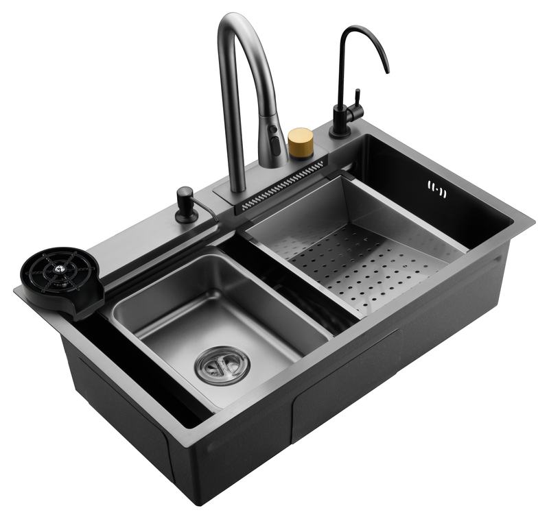 Évier de métall à pistolet brossé de haute qualité de haute qualité pour un puits de bol pour la vie de style moderne 