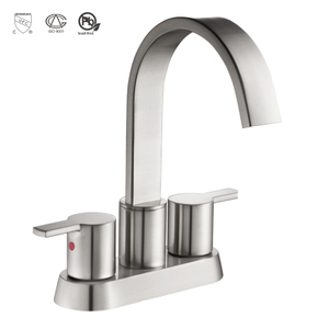 Robinette de lavabo moderne brossé sournois robette de salle de bain de salle de bain robinet de salle de bain à 3 trous