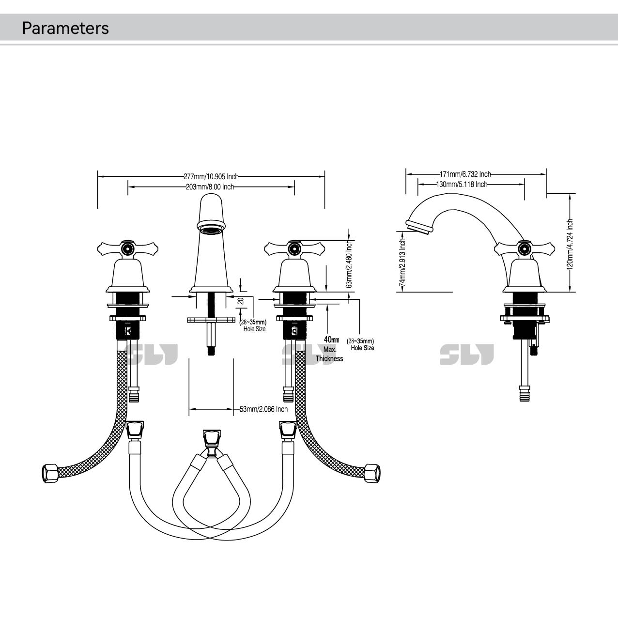Robinets de salle de bain &agrave; &eacute;cartement de 4 pouces