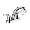 Nickel brossé chaud et froid nickel à deux manches robinet lavabo bassin 