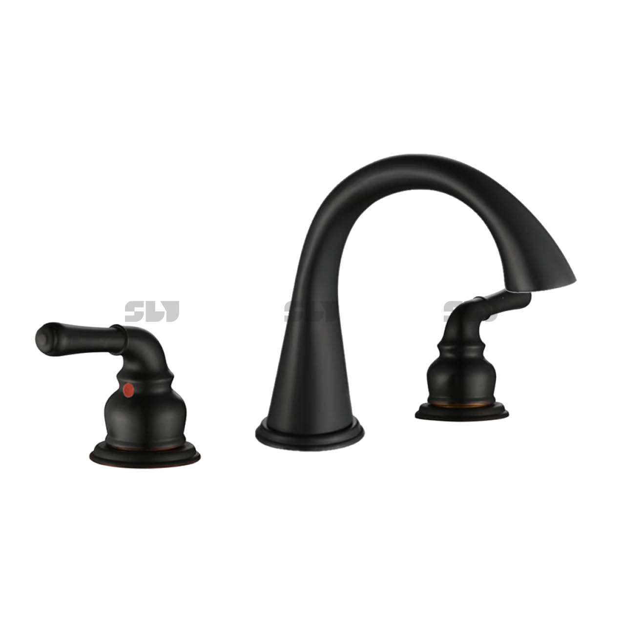 Robinet de lavabo à double poignée noire monte en argent / mat