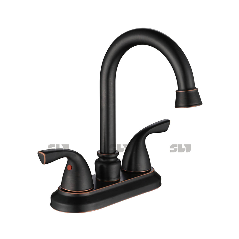 Double bassin de luxe sournois 2 Handle Robinet de salle de bain Gold brossé