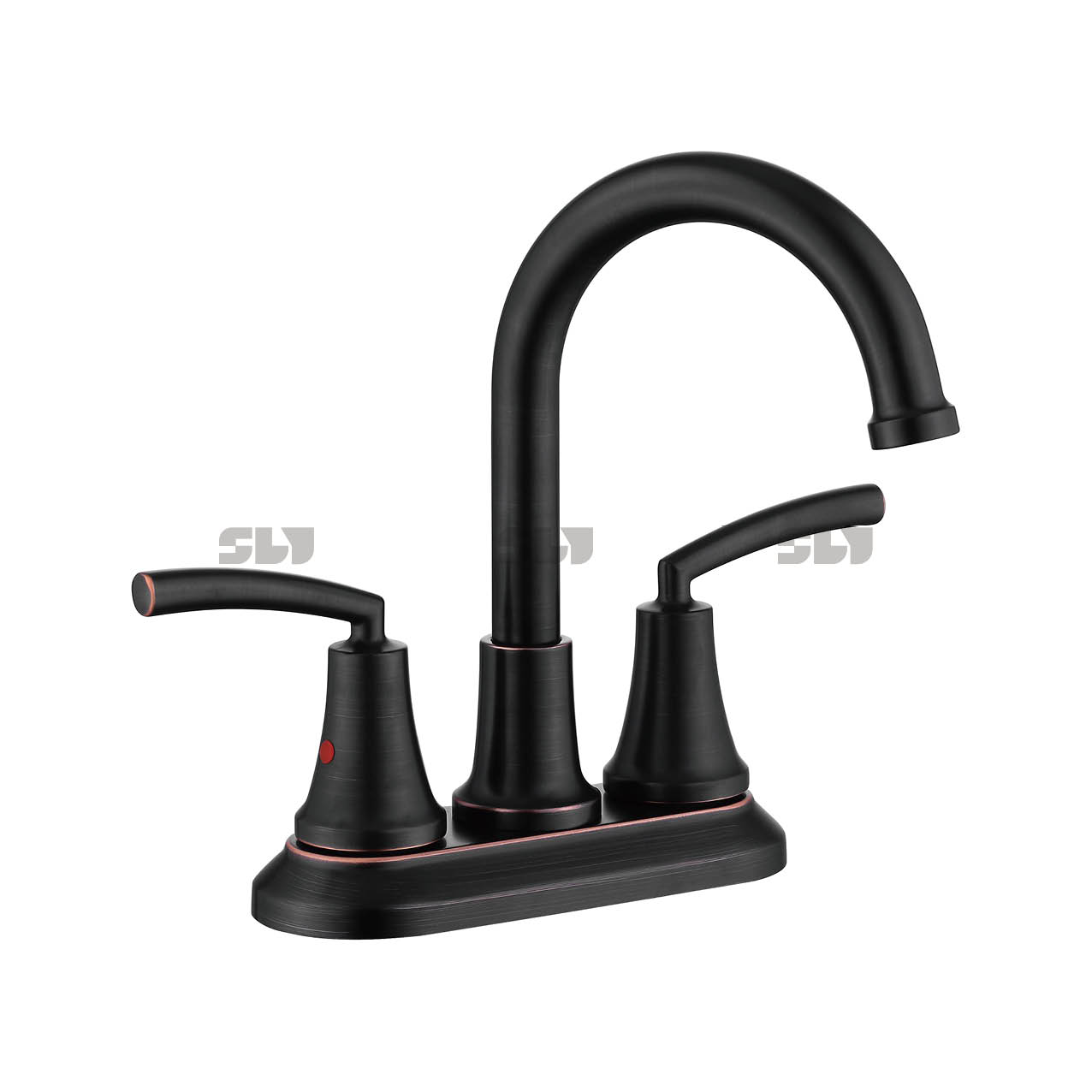 SLY nouveau Design Chrome 4 pouces bassin robinet salle de bain mitigeur robinet pont monté lavabo visage robinet avec double poignée 