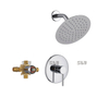 Robinet de douche de luxe sournois Set en laiton mélangeur de douche de bain dissimulé Chrome