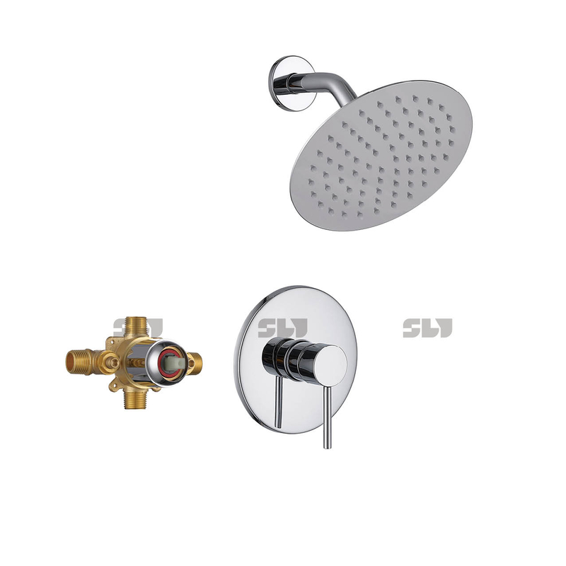Robinet de douche de luxe sournois Set en laiton mélangeur de douche de bain dissimulé Chrome