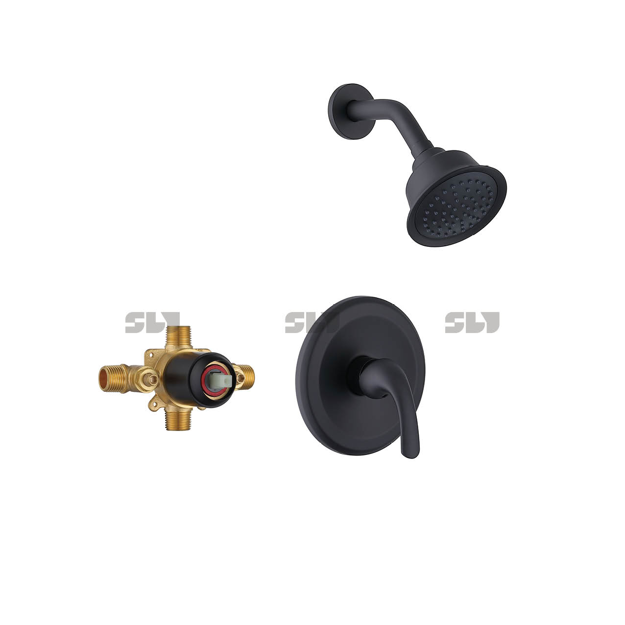 Robinet de douche sournois Set Wall Mount Moup Mélangeur en laiton