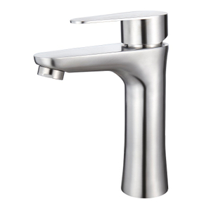 Robinet de vanité de salle de bain en nickel brossé Fauce de salle de bain Bouxage Boux de bec de la chute en cascade à poignée unique