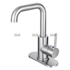 Robinet de lavabo de salle de bain à un seul trou en acier inoxydable sournois