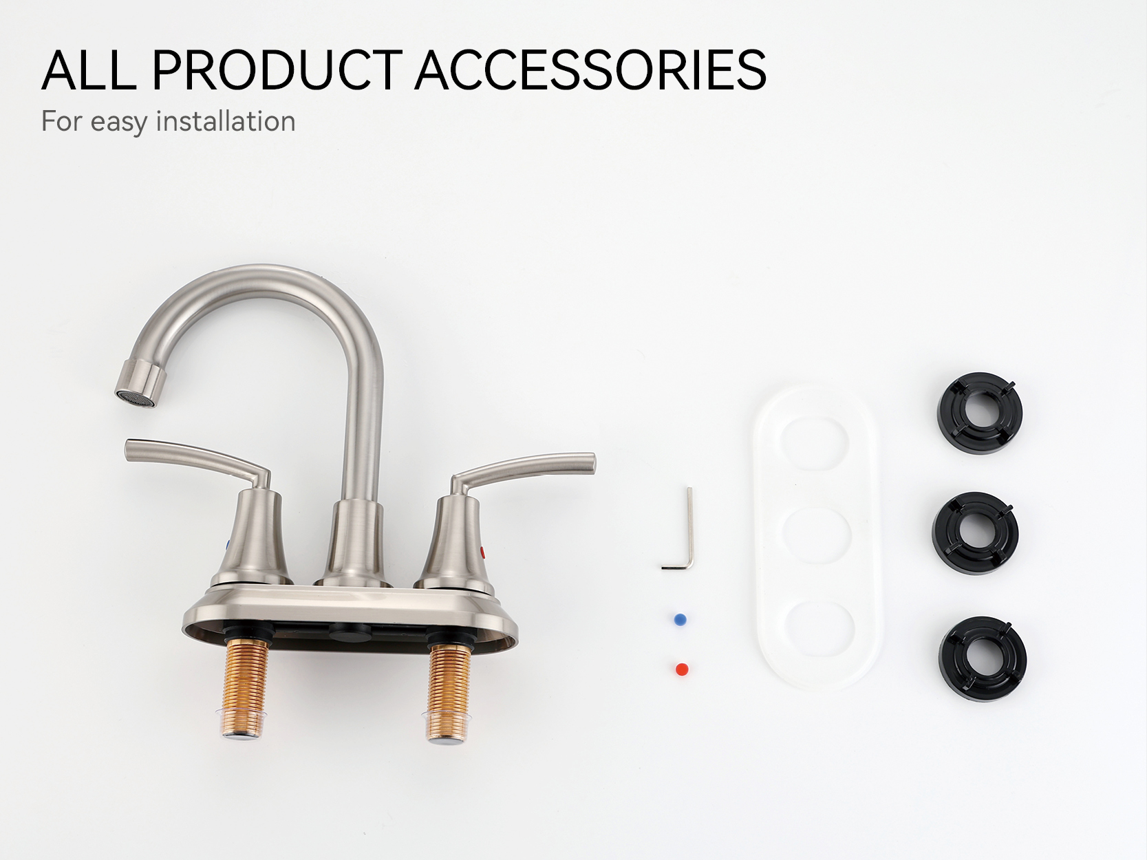 robinets de salle de bain en nickel bross&eacute;