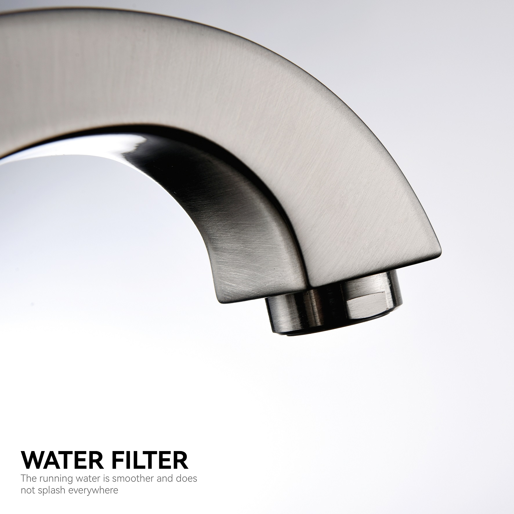 Robinet de lavabo de salle de bain nickel sournois monture de pont robinet à un trous