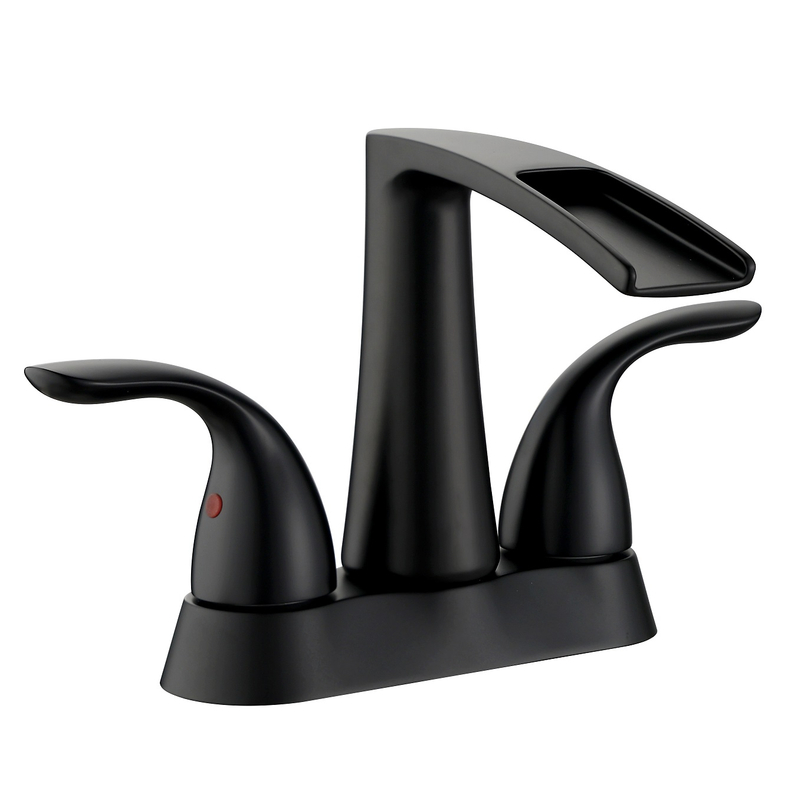 Samliyu Matte Black Basin Fauctures de salle de bain Bathroom Hot Cold Water Mixer Tap 4 pouces Robinet de salle de bain