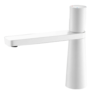SLY Robinet mitigeur de lavabo en laiton blanc mat, cascade de lavabo, robinet de salle de bains, robinet à un trou