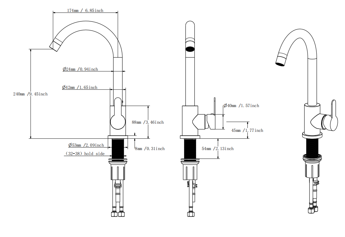 robinet de cuisine chrom&eacute;e