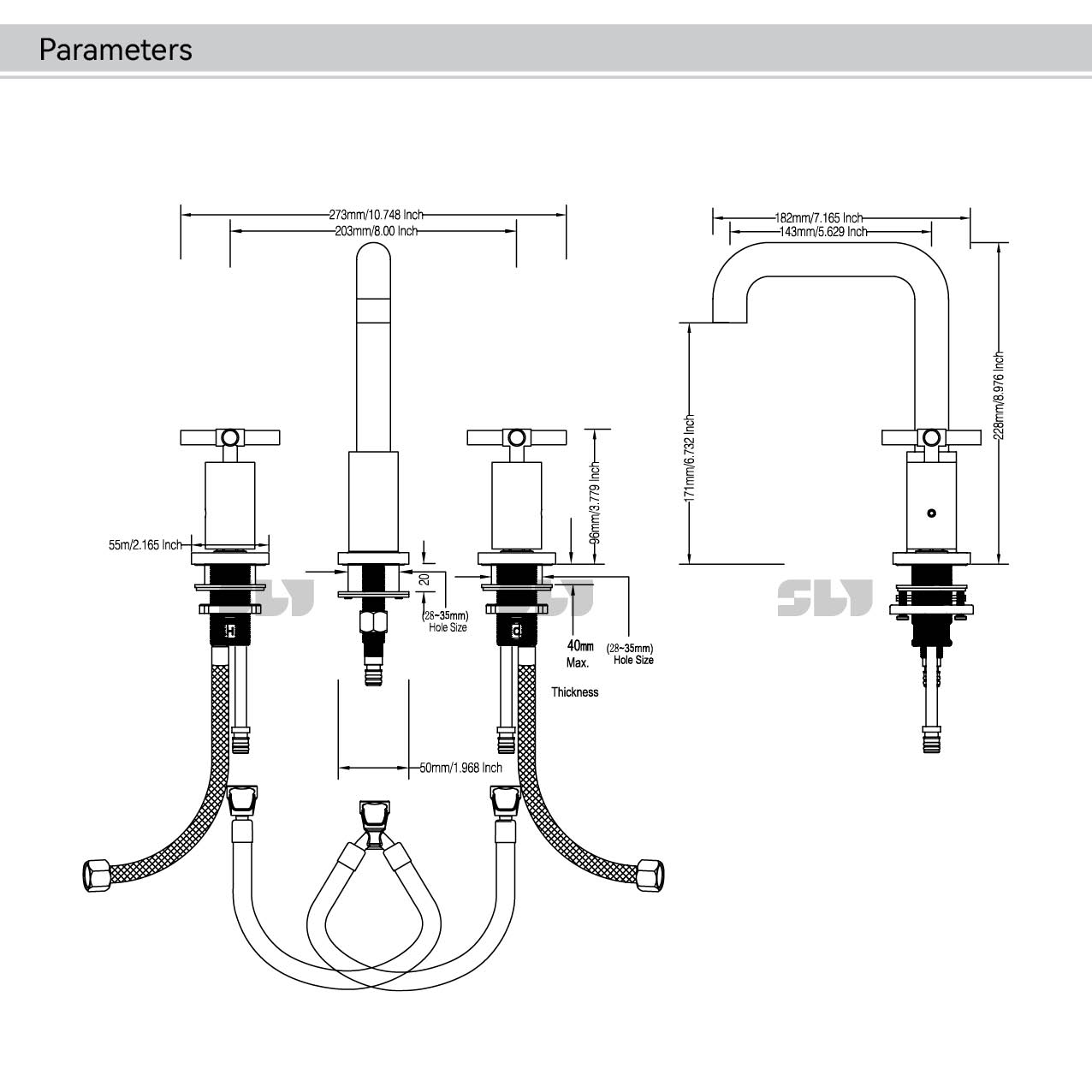 CUPC Robinet d'eau pour lavabo de salle de bain