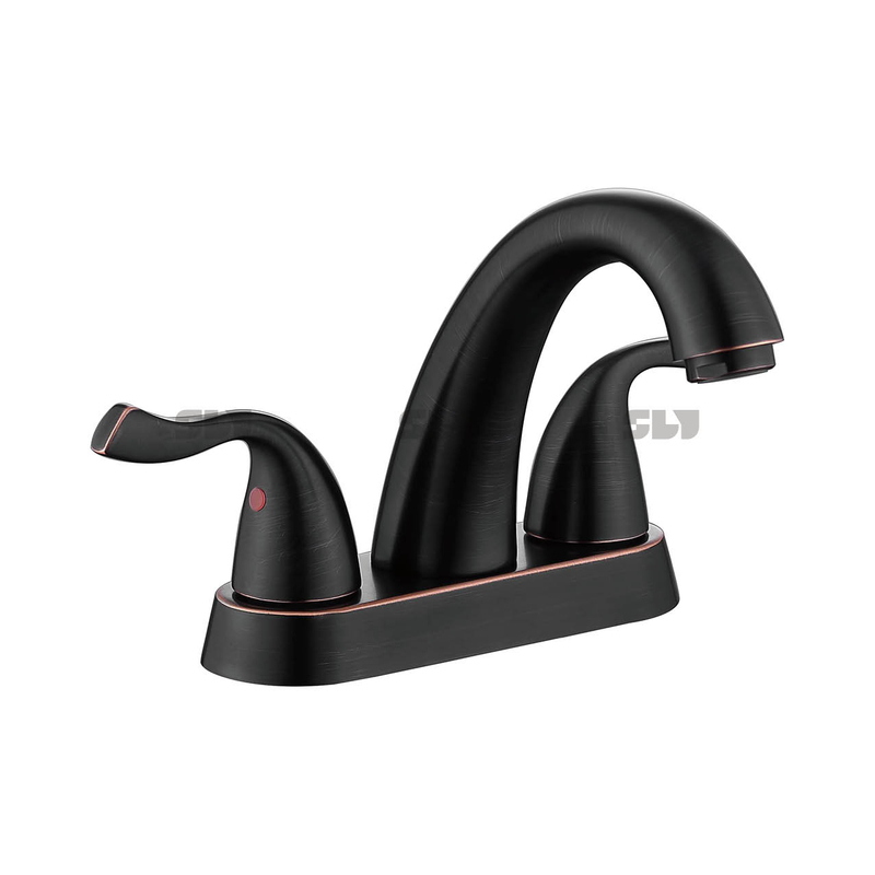 Nickel brossé chaud et froid nickel à deux manches robinet lavabo bassin 