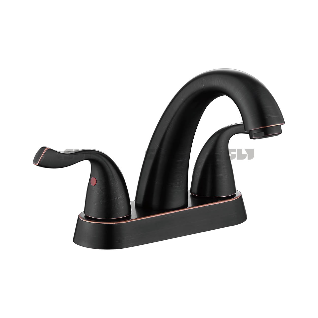 Nickel brossé chaud et froid nickel à deux manches robinet lavabo bassin 