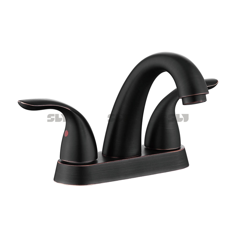 Robinet monétaire sournois à double poignée Deck Mount Gold Basin Robinet Salle de bain Évier de 4 pouces