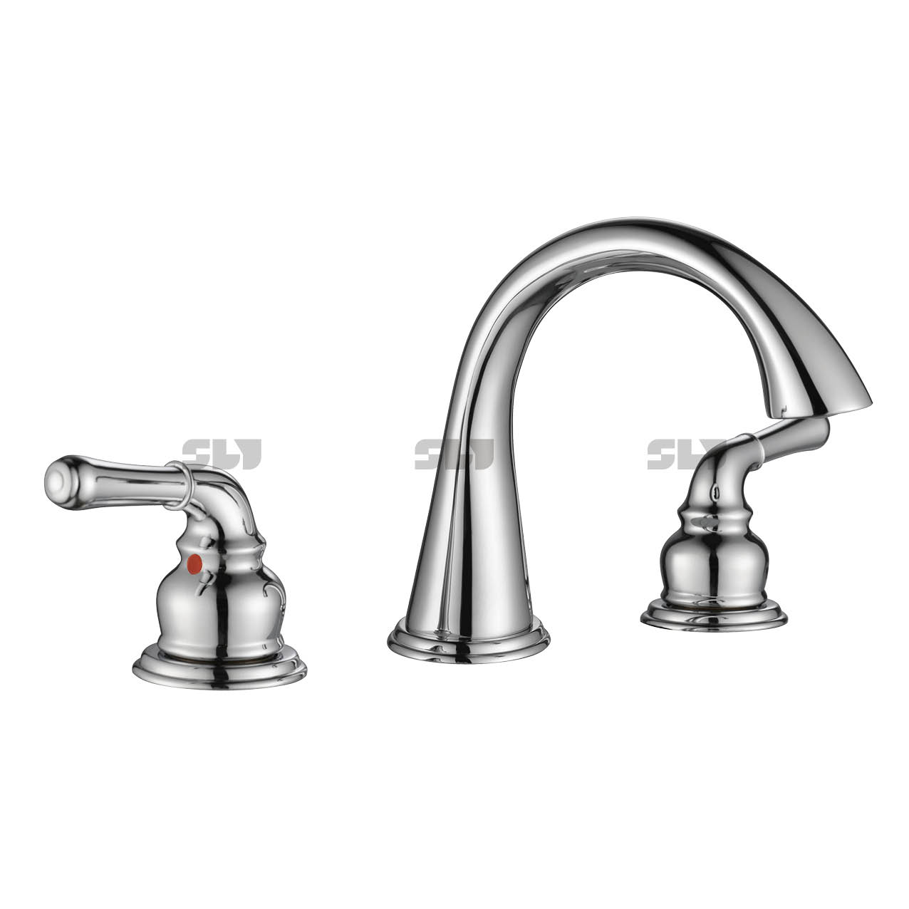 Robinet de lavabo à double poignée noire monte en argent / mat