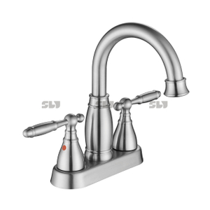 Robinet de lavabo à deux manettes SLY Face noir mat mitigeur de lavabo 