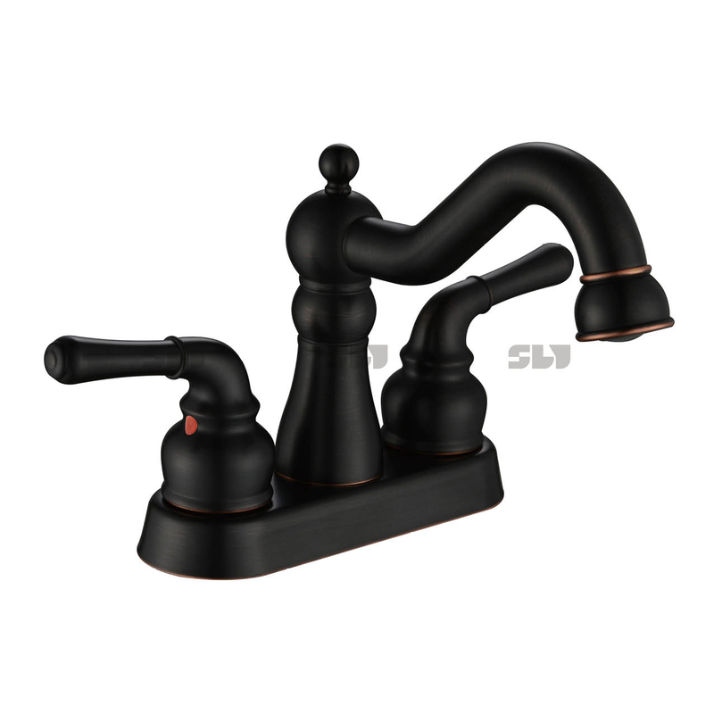 Robinet de lavage de lavage pour le visage robuste robuste robinet du bassin à double poignée robinet de salle de bain 