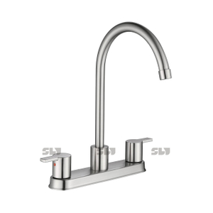 Robinet de cuisine à deux poignées SLY 8 pouces Centerset 2 trous nickel brossé