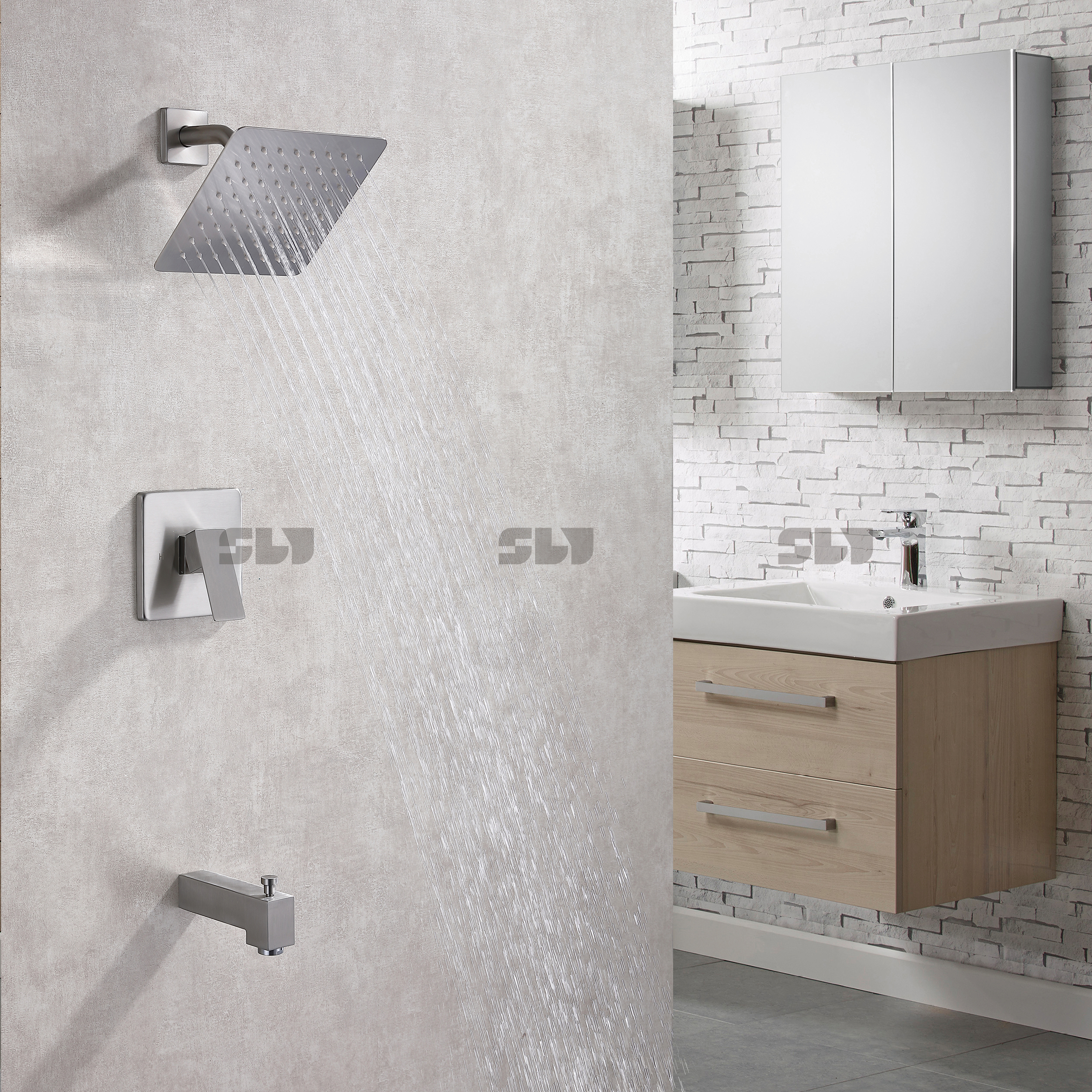 Ensemble de syst&egrave;me de robinet mitigeur de douche &agrave; deux fonctions 