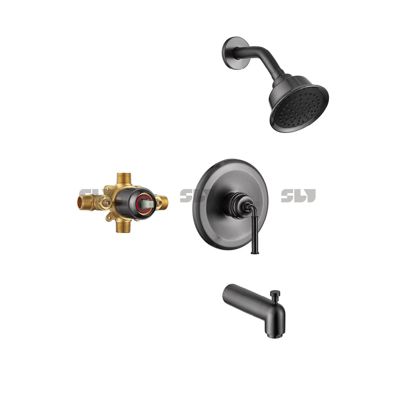 SLY mitigeur bain douche encastré noir mat robinet de douche laiton deux fonctions 