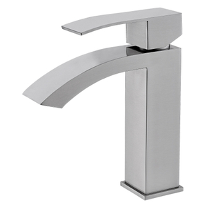 Slydless en acier inoxydable Modern Waterfall Room de salle de bain robinet monocytume Basin de mixage à eau froide chaude