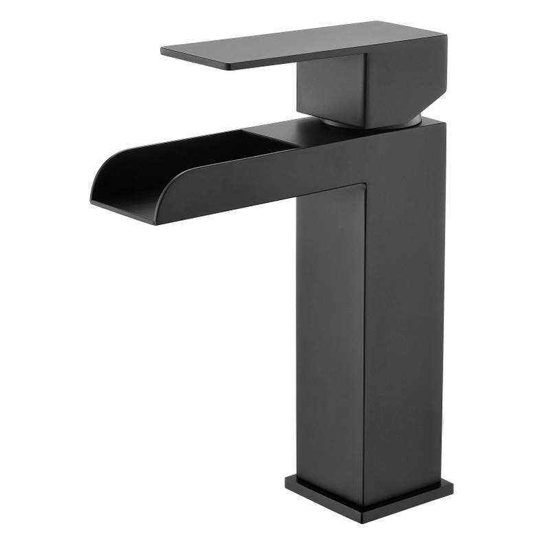 Handle monocyless en acier inoxydable et mélangeurs d'évier de salle de bain à un trous tape du robinet de bassin moderne contemporain 