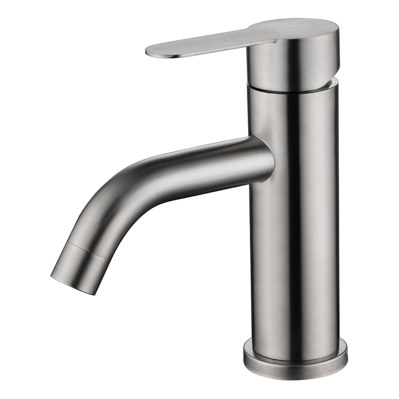 Tapeur d'eau à poignée à poignée monoproche brossée 304 robinets de robinet de salle de bain en acier inoxydable