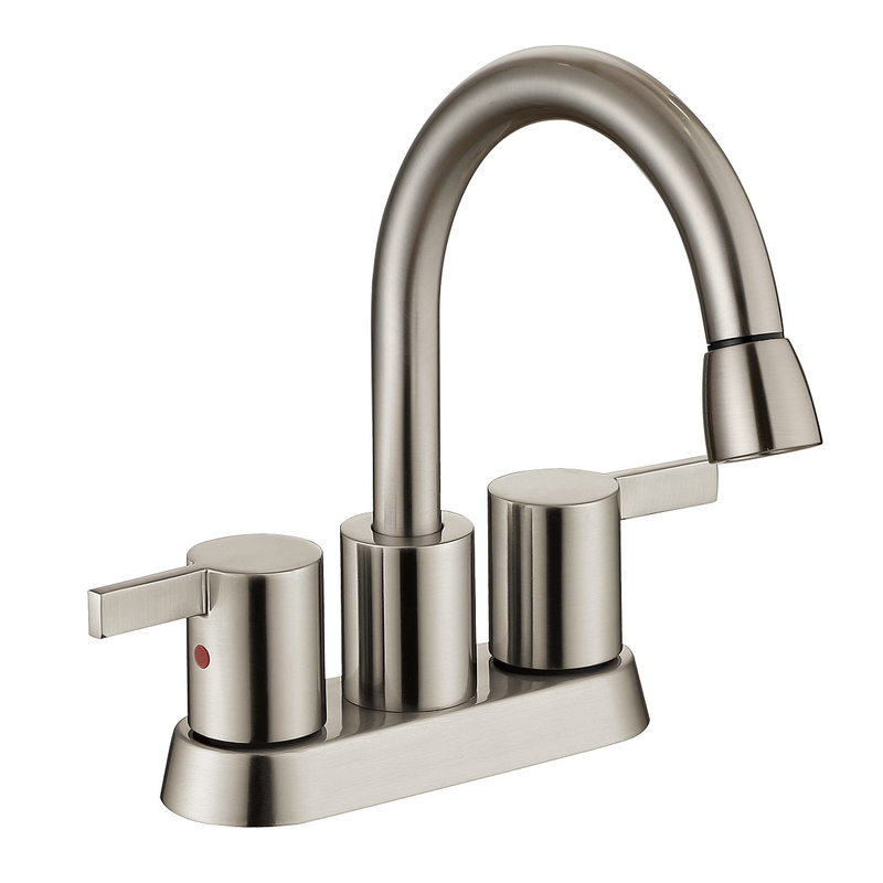Sly China Factory 4 pouces Brossé Gold Two Handle Basin Centerset Centerset Mounted Wognarh Room Dominal Faucet