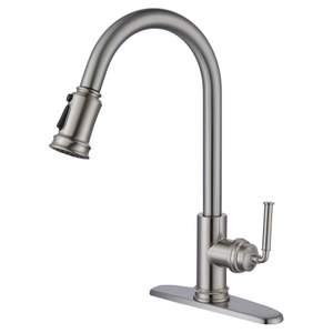 Fauce de lavabo de cuisine titulaire en nickel sournois sournois avec pulvérisateur