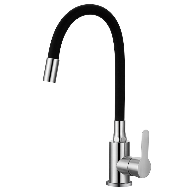 Sly nouvelles tendances Chrome Steel Black Kitchen Sink with Waterfall Faucet Kitchen 