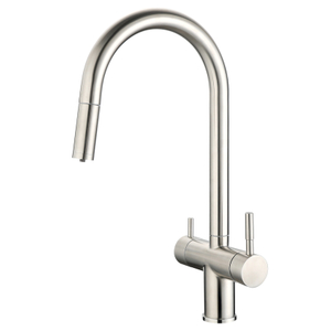 Nickel moderne moderne sournois sournois Triple de cuisine Triple Kitchen Tap pour eau chaude et filtrée à eau froide et filtrée