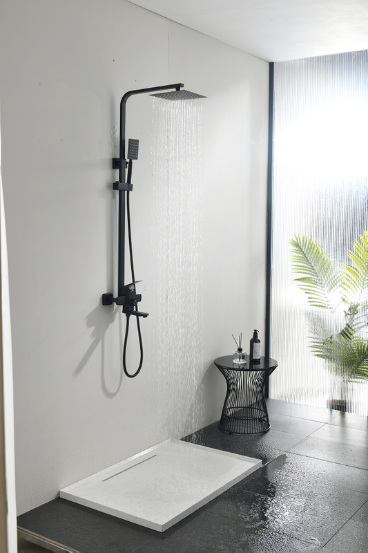 Samliyu 3 fonctions salle de bain noire mate définie système de douche extérieure extérieure